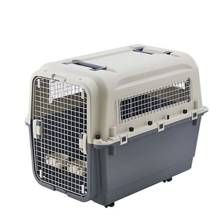 VESTA Κλουβί Μεταφοράς Κατοικιδίου Με Ροδάκια 57x80x60cm IATA PetCarrier 4 Medium Πλαστικό 7.8kg Λευκό Πάγου-Ραφ