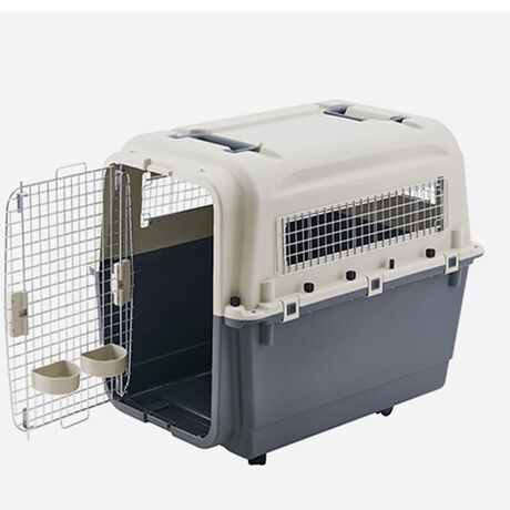 VESTA Κλουβί Μεταφοράς Κατοικιδίου Με Ροδάκια 57x80x60cm IATA PetCarrier 4 Medium Πλαστικό 7.8kg Λευκό Πάγου-Ραφ