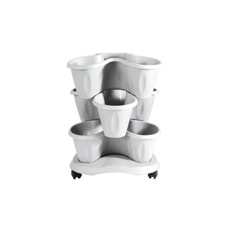 Γλάστρα Σύνθεσης Σετ 3 Τεμαχίων Τριπλή Στοιβαζόμενη Ø51x40cm 18lt Πλαστική Λευκό 1.95kg TRIFOGLIO BAMA Ιταλίας