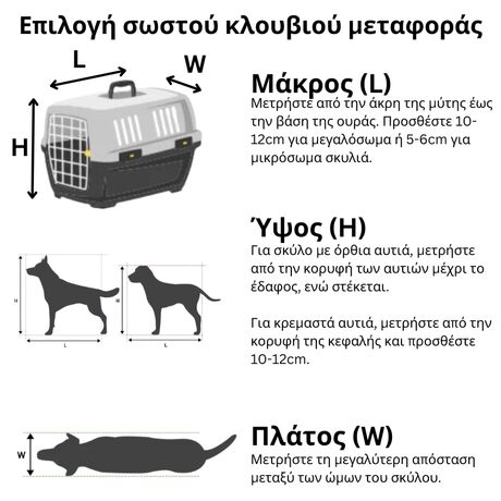 VESTA Κλουβί Μεταφοράς Κατοικιδίου Με Ροδάκια 57x80x60cm IATA PetCarrier 4 Medium Πλαστικό 7.8kg Λευκό Πάγου-Ραφ