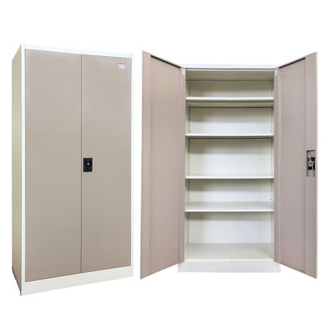 STEELEN Μεταλλική Ντουλάπα 70x40x171cm Πάχους 0.6mm/0.8mm (πάτωμα) ΧΩΡΙΣ ΠΟΔΙΑ Γαλβανιζέ με 4 Ράφια - 5 Αποθηκευτικοί Χώροι Taupe-Μπεζ