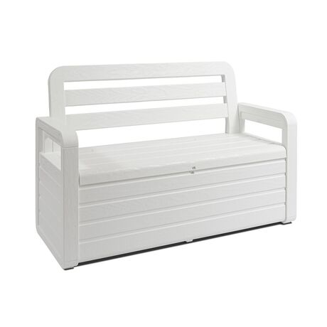 TOOMAX Ιταλίας Παγκάκι 2 Ατόμων/Μπαούλο Αποθήκευσης 270Lt 132.5x58x89cm Πλαστικό 16kg UV RESISTANT Λευκό PANCHINA FOREVERSPRING