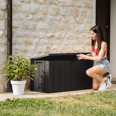 TOOMAX Ιταλίας Πλαστικό Μπαούλο Αποθήκευσης 270lt 117.5x45x56cm MASSIF  Καπάκι-Κάθισμα 2 Ατόμων BRAVO 270LT ANTHRACITE