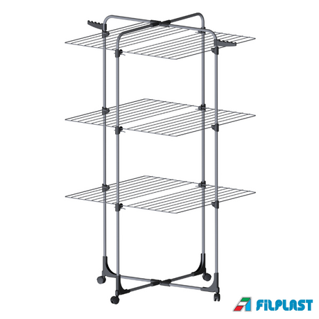 FILPLAST Απλώστρα Τηλεσκοπική 72x72x136cm 3 Επιπέδων Μεταλλική Τροχήλατη 34m Άπλωμα Βάρος 4.7kg MAGNETIC 34 Ιταλίας