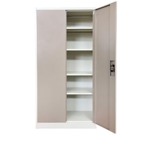 STEELEN Μεταλλική Ντουλάπα 70x40x171cm Πάχους 0.6mm/0.8mm (πάτωμα) Γαλβανιζέ με Χώρισμα ΧΩΡΙΣ ΠΟΔΙΑ - 5 Αποθηκευτικοί Χώροι Taupe - Μπεζ