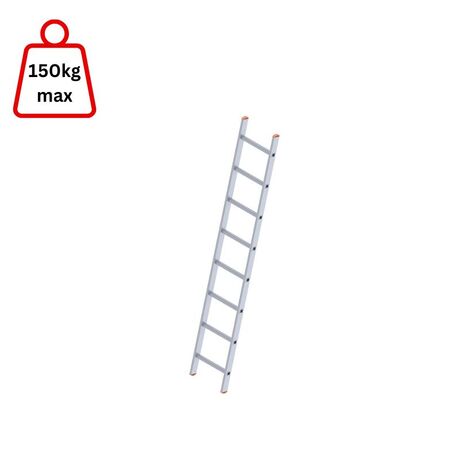 Σκάλα Αλουμινίου 1x8 Σκαλιά Επαγγελματική 226cm Μονή 3.4kg Αντοχή 150kg