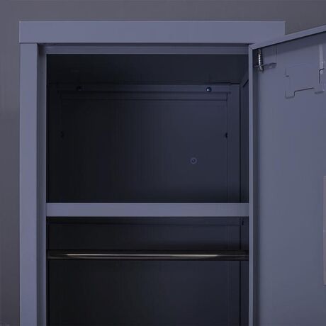 STEELEN Μεταλλική Ντουλάπα-Φοριαμός (Locker) 38x45x181cm Μονόφυλλη 23.5kg Πάχος 0.4mm Ανθρακί 2 Ράφια- 3 Αποθηκευτικοί Χώροι ΧΩΡΙΣ ΠΟΔΙΑ