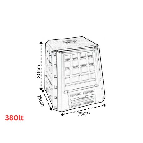 Κομποστοποιητής-Κάδος Κομποστοποίησης 380lt Πλαστικός Κήπου 75x75x80cm Μαύρος BIO Composter ARTPLAST Ιταλίας