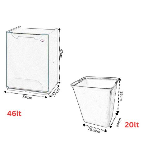 ARTPLAST Ιταλίας Κάδος Ανακύκλωσης Απορριμμάτων Κουζίνας 34x29x47cm 46+20lt Πλαστικός Κόκκινο