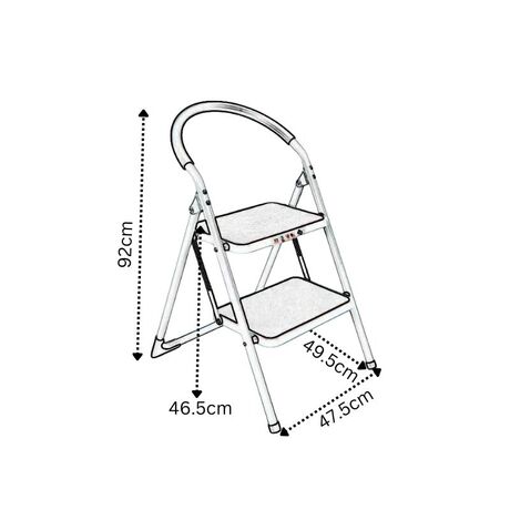 VESTA Σκαλοσκαμπό Μεταλλικό 2 Σκαλιά DELUXE