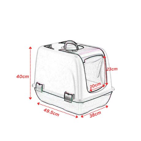 Τουαλέτα Γάτας Κλειστή 38x49.5x40cm Πλαστική Λευκό-Μωβ
