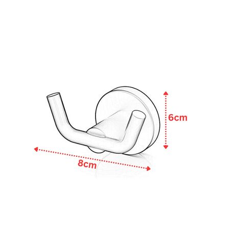 TEKNO-TEL Άγκιστρο-Κρεμάστρα 2 Θέσεων Μπάνιου 8x5x6cm Αλουμινίου Επιτοίχια με Βίδες Satin