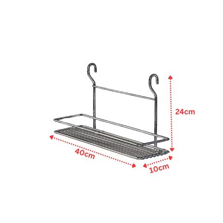TEKNO-TEL Κρεμαστή Ραφιέρα Κουζίνας 40x10x24cm Επιχρωμιωμένο Ατσάλι ANTIQUE