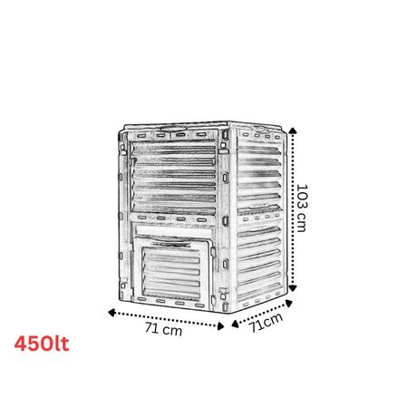 VESTA Κομποστοποιητής-Κάδος Κομποστοποίησης Κλειστού Τύπου 450lt Πλαστικός Κήπου 71x71x103cm Μαύρος BIO COMPOSTER
