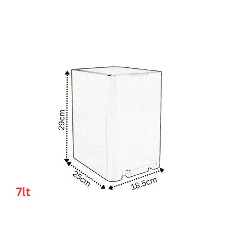 Κάδος Μπάνιου με Πεντάλ 13.5lt 18.5x25x29cm με Εσωτερικό Κάδο 7lt 0.82kg Πλαστικό SOFT CLOSE Γκρι Τιτανίου Ελλάδας