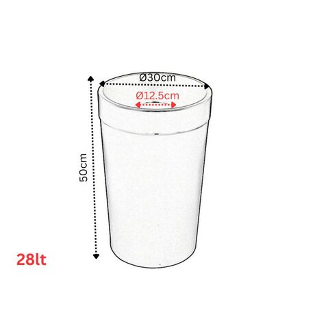 VIOMES Ελλάδας Κάδος Απορριμμάτων/Ανακύκλωσης 36lt Ø30x65cm Πλαστικός με Άνοιγμα Ø12.5cm στο Καπάκι Μάνγκο