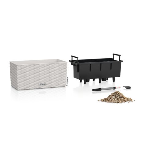 LECHUZA Balconera Cottage 40 Ζαρντινιέρα 40x19x19cm Αυτοποτιζόμενη με Δοχείο Φύτευσης Light Grey Γερμανίας