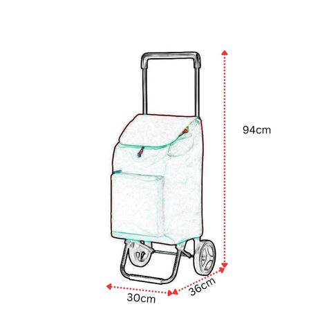 GIMI Ιταλίας Καρότσι Λαϊκής 42lt Μεταλλικό με Τσάντα Πολυεστέρα Αντοχής 30kg ARGO Μπλε