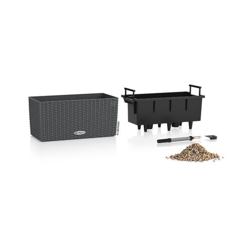 LECHUZA Balconera Cottage 40 Ζαρντινιέρα 40x19x19cm Αυτοποτιζόμενη με Δοχείο Φύτευσης Granite Γερμανίας
