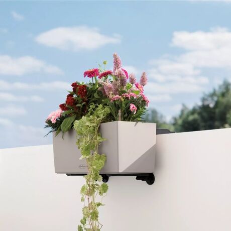 LECHUZA Wall Βάση Τοποθέτησης Μπαλκονιού/Τοίχου ΣΕΤ 2 Τεμάχια για Ζαρντινιέρες BALCONERA Μαύρη MAX Αντοχή 35kg