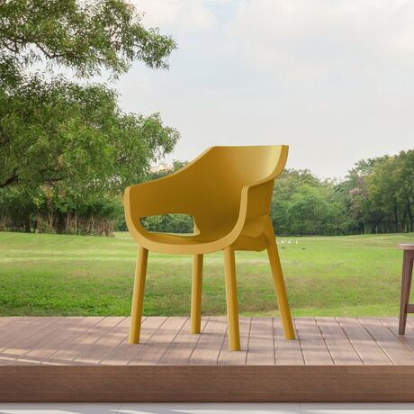 TOOMAX LUNA Καρέκλα Κήπου Στοιβαζόμενη 60.5x61x83.5cm Βάρος 3.52kg Mustard Ιταλίας