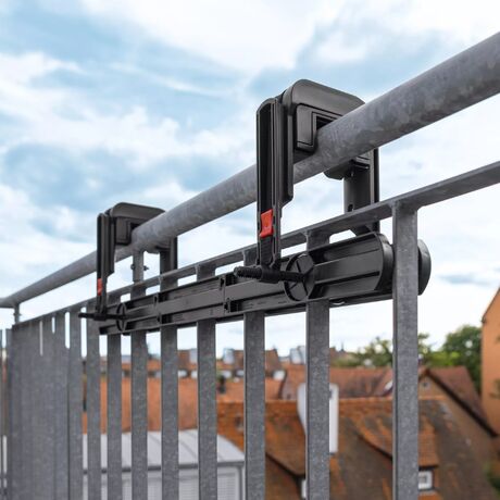 LECHUZA DUO Βάση Μπαλκονιού Σετ 2 Τεμαχίων με 4 Αντάπτορες για Ζαρντινιέρες BALCONERA ΜΑΥΡΟ MAX Αντοχή 35kg