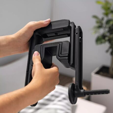 LECHUZA DUO Βάση Μπαλκονιού Σετ 2 Τεμαχίων με 4 Αντάπτορες για Ζαρντινιέρες BALCONERA ΜΑΥΡΟ MAX Αντοχή 35kg