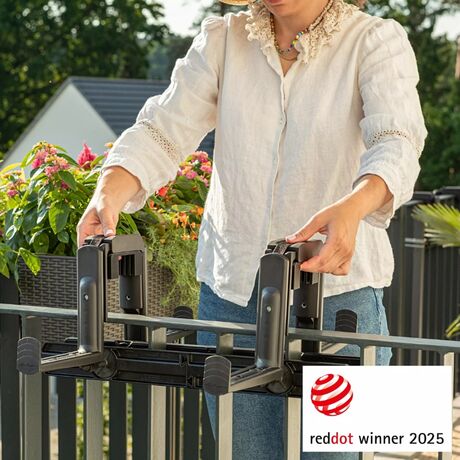 LECHUZA DUO Βάση Μπαλκονιού Σετ 2 Τεμαχίων με 4 Αντάπτορες για Ζαρντινιέρες BALCONERA ΛΕΥΚΟ MAX Αντοχή 35kg