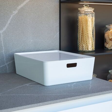 Dea Home Italy Κουτί Αποθήκευσης 38x28x10cm Πλαστικό 10,7lt  Λευκό με Ματ Φινίρισμα