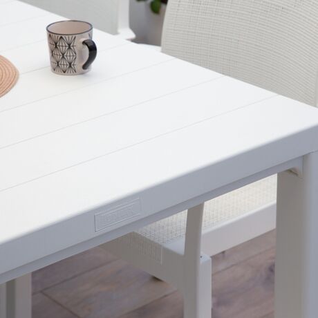 TOOMAX DAVIDE Ορθογώνιο Τραπέζι 147x88x74cm Πλαστικό Βάρος 12.5kg Όψη Φυσικού Ξύλου Λευκό Ιταλίας