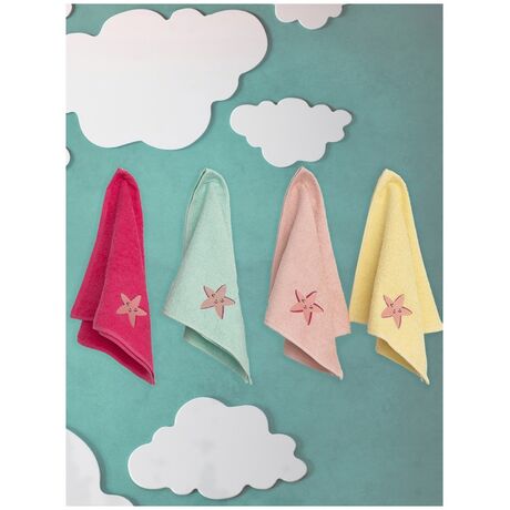 Palamaiki Σετ 4 Πετσετάκια Μπανιου Kids Bath 40x60 STARFISH Εμπριμέ