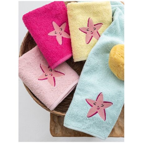Palamaiki Σετ 4 Πετσετάκια Μπανιου Kids Bath 40x60 STARFISH Εμπριμέ