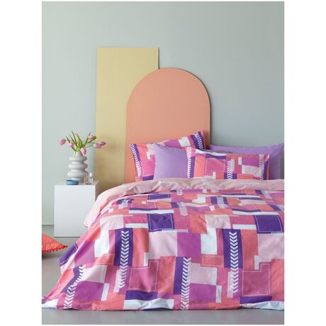 Palamaiki Σετ μονά σεντόνια Fashion Life 170x260 FL6189 Χωρίς Λάστιχο Φούξια