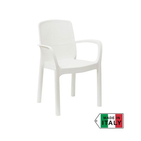 TOOMAX Καρέκλα Κήπου 56.5x58x84cm Βάρος 3.49kg SIROLO Λευκή Grey Ιταλίας