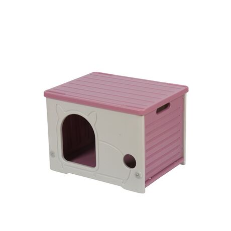 VESTA Σπίτι Σκύλου Small 54x41.3x38.5cm Λευκό Πάγου - Ροζ