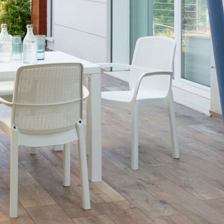 TOOMAX Καρέκλα Κήπου 56.5x58x84cm Βάρος 3.49kg SIROLO Λευκή Grey Ιταλίας