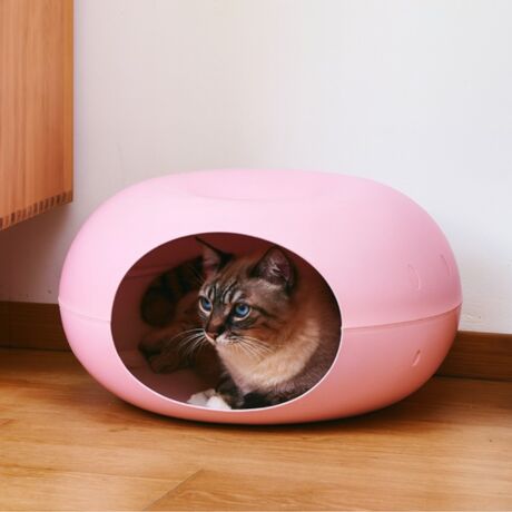 VESTA Σπίτι Γάτας με Στρωματάκι 51x22x28cm Πλαστικό ELLIPSE 1.77kg Ροζ