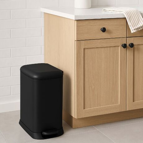 VESTA Κάδος Απορριμμάτων 12lt SOFT CLOSE 20.5x34.5x46cm με Πεντάλ και Εσωτερικό Κάδο 2.47kg Μαύρο Μatte