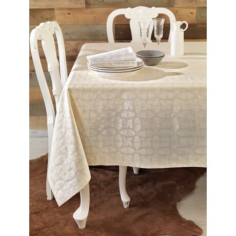 Palamaiki Σετ 4 Πετσέτες Φαγητού Festosi 45x45 CROSS ECRU Εκρού