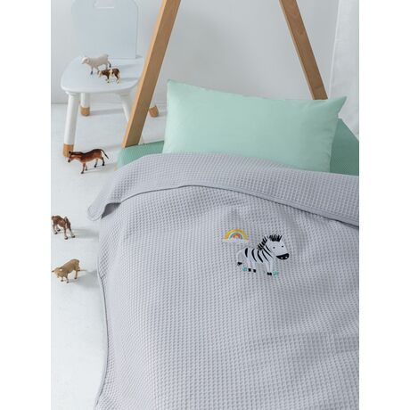 Palamaiki Κουβέρτα Πικέ Αγκαλιάς Baby Blankets 80x110 CANDY/2 GREY Γκρι