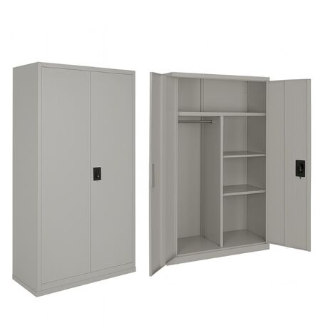 STEELEN LITE Μεταλλική Ντουλάπα 90x40x180cm Πάχους 0.4mm  με Χώρισμα ΧΩΡΙΣ ΠΟΔΙΑ - 5 Αποθηκευτικοί Χώροι