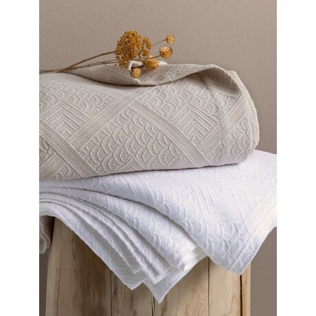 Palamaiki Κουβέρτα 250x260 CARLA WHITE Λευκό
