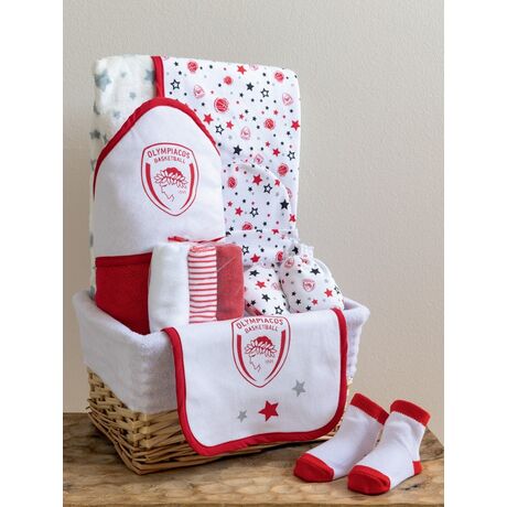 Palamaiki Καλάθι δώρου για νεογέννητο NB-OLYMPIACOS Κόκκινο
