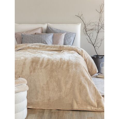 Palamaiki Κουβέρτα Βελουτέ 240x260 DREAM VELOUR/4 SANDY Μπεζ