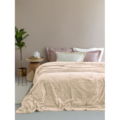 Palamaiki Κουβέρτα Fleece 160x220 ASTER CREME Εκρού