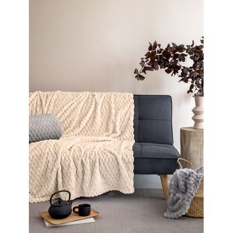 Palamaiki Κουβέρτα Fleece 160x220 ASTER CREME Εκρού