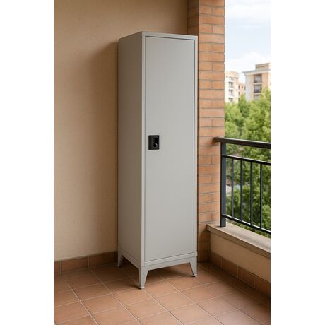 STEELEN Μεταλλική Ντουλάπα 50x45x191cm Πάχους 0.6mm/0.8mm (πάτωμα) Γαλβανιζέ με 4 Ράφια και Ρυθμιζόμενα Πόδια - 5 Αποθηκευτικοί Χώροι