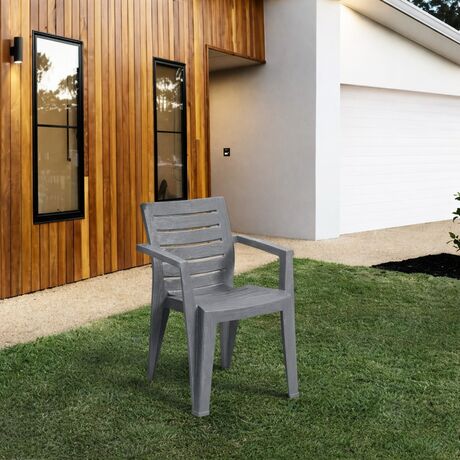 TOOMAX MAREA Καρέκλα Κήπου Στοιβαζόμενη 58.5x61.5x79cm Βάρος 4.03kg Όψη Φυσικού Ξύλου Warm GREY Ιταλίας