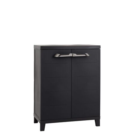 TOOMAX Ιταλίας MOB PRIME Πλαστική Ντουλάπα 66x40x88cm 10kg με Ράφια και Πόδια  MAX Αντοχή 15kg Μαύρο