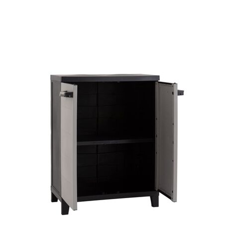 TOOMAX Ιταλίας MOB PRIME Πλαστική Ντουλάπα 66x40x88cm 10kg με Ράφια και Πόδια  MAX Αντοχή 15kg Ανθρακί-Γκρι